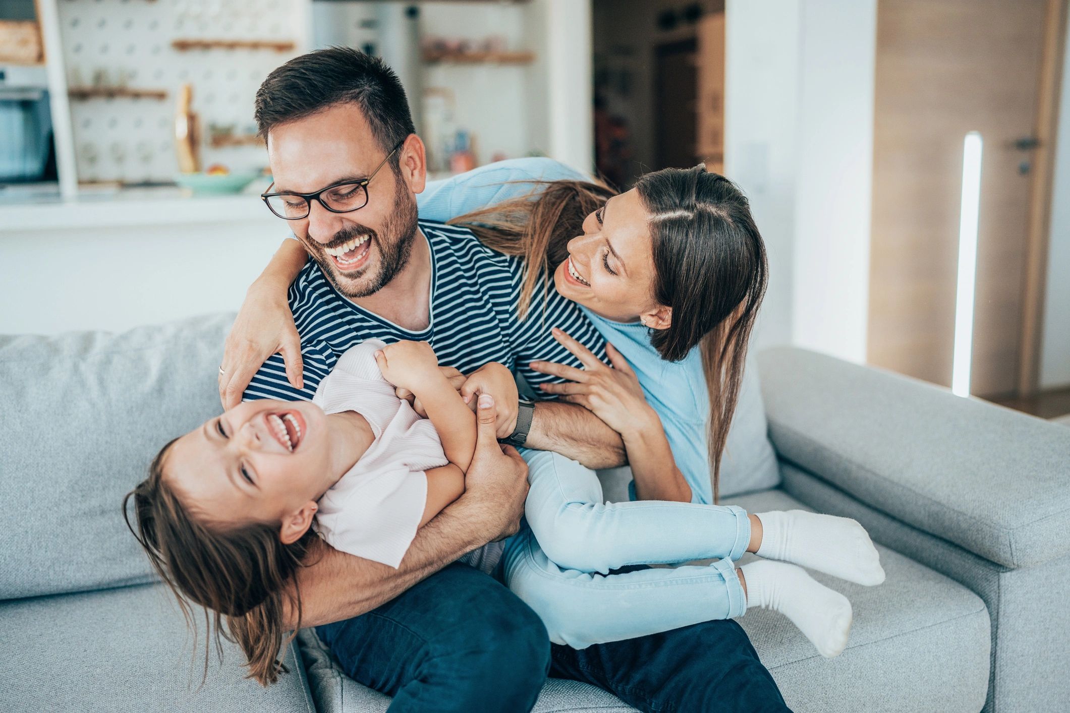 Family spending time together at home