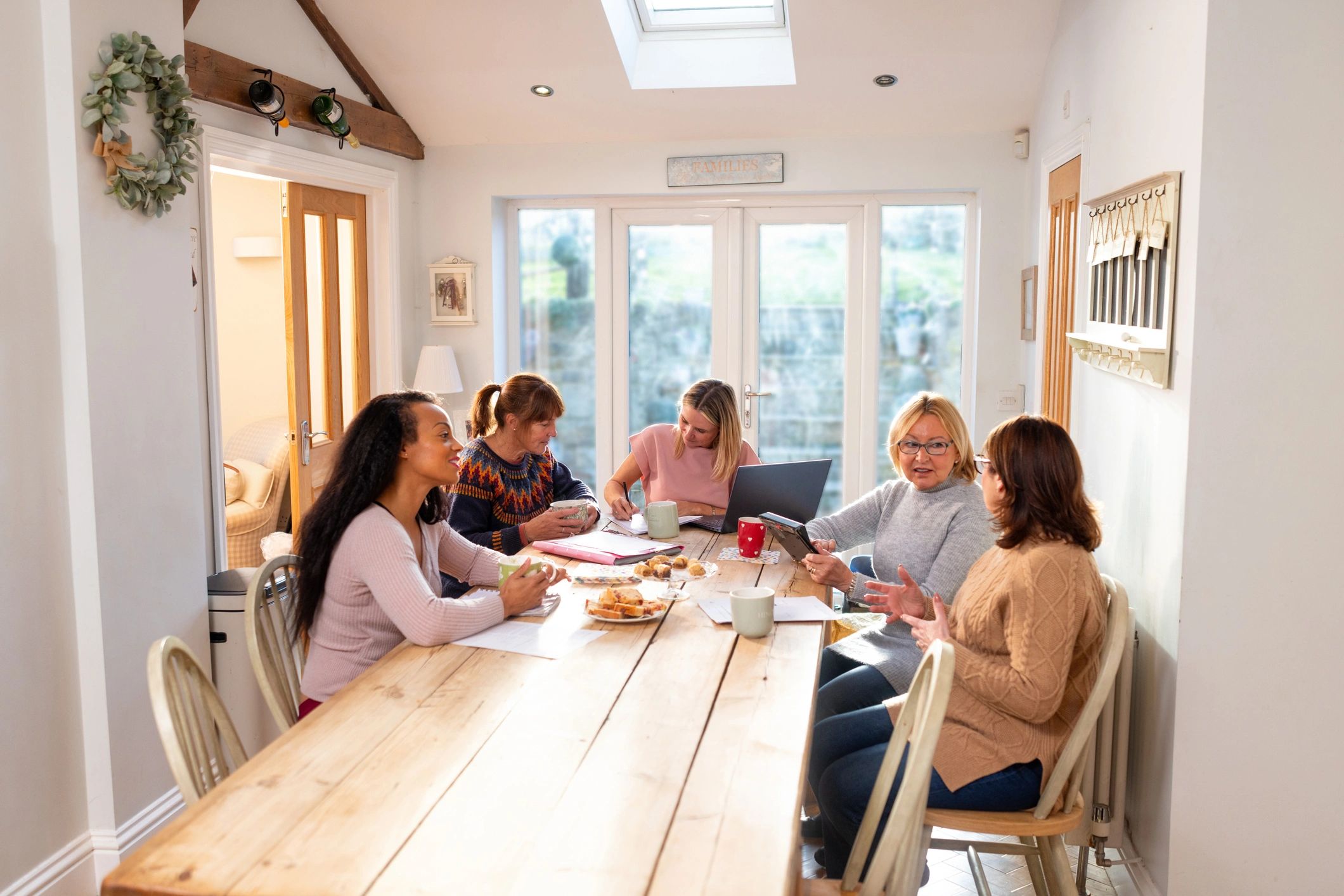 Family meeting with an advisor to review insurance options
