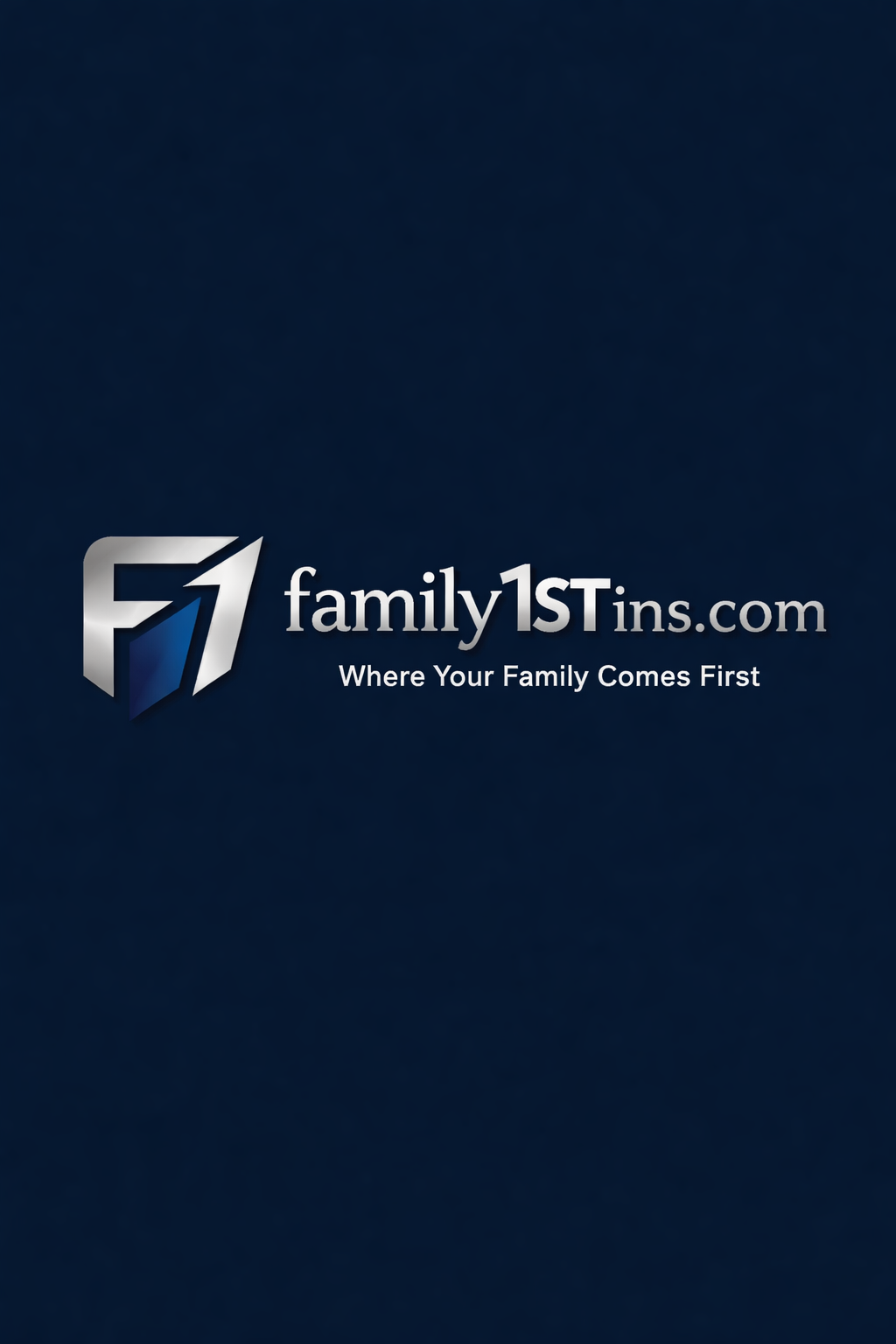 Family 1ST Insurance logo with blue gradient background and tagline